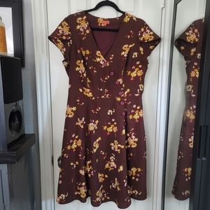 EUC XL Floral Modcloth Dress Sentimental